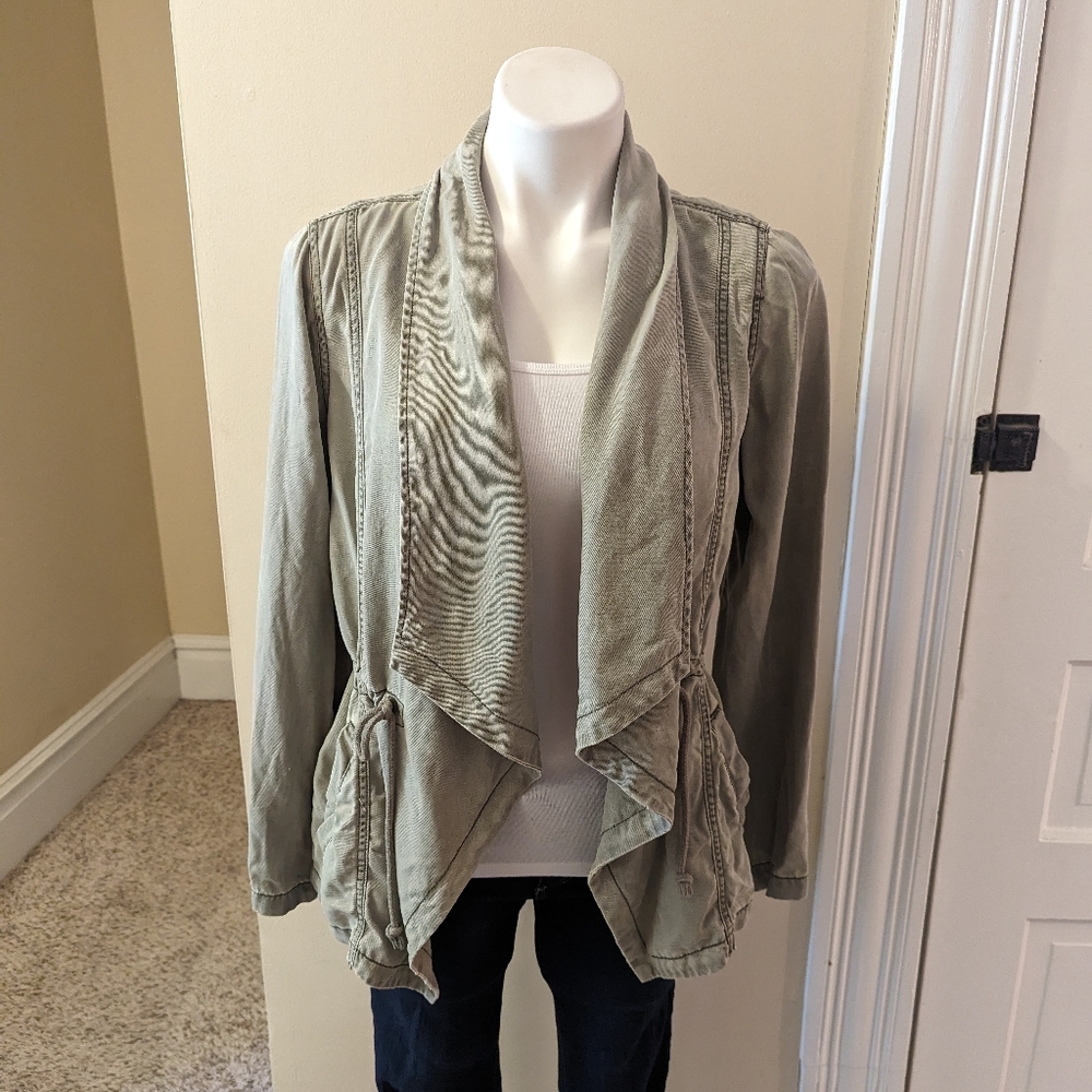 Max Jeans olive green open front jacket size M